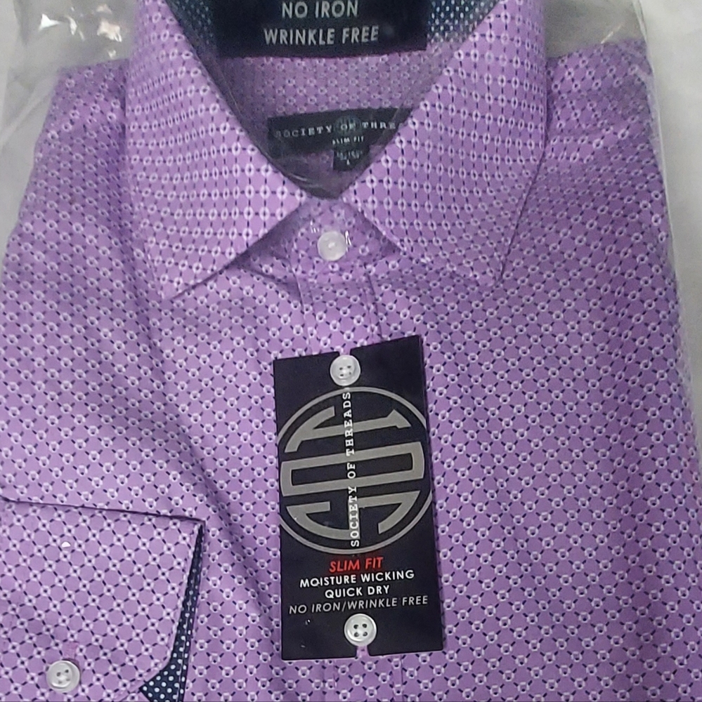 Society of threads NO IRON WRINKLE FREE men's dress shirt